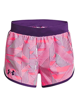 Under Armour Lastikli Bel Standart Pembe Kız Çocuk Şort 1369928-683 UA Fly By Printed Short