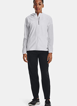 Under Armour 1377043-100-UA OutRun the STORM Jac Beyaz Normal Düz Kadın Rüzgarlık