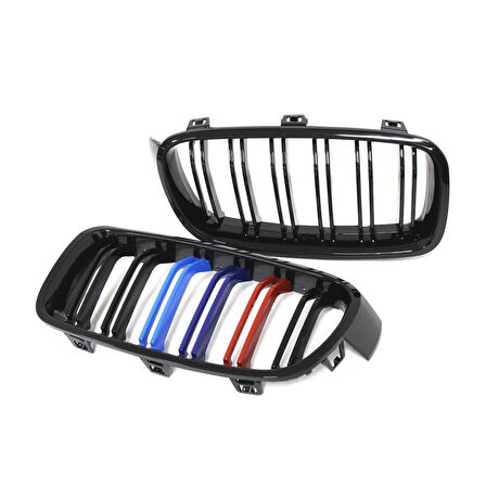 Bmw 3 Serisi F30 2012-2018 Uyumlu M3 Görünüm Panjur ( Çİft Çizgi Böbrek / M Renk )