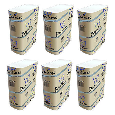Papilion Z Katlı Standart Dispenser Havlu 200 Yaprak x 6 Adet