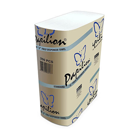Papilion Z Katlı Standart Dispenser Havlu 200 Yaprak x 6 Adet