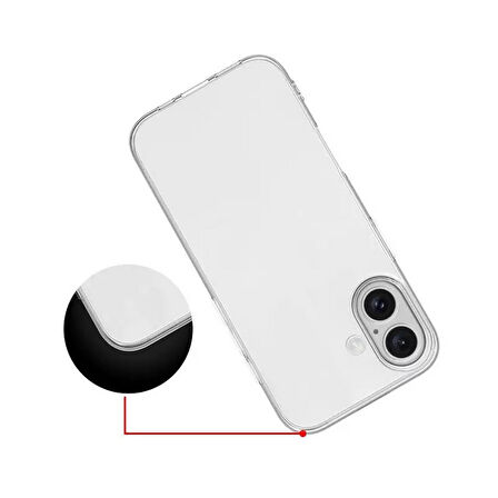 Gpack iPhone 17 uyumlu Kılıf Süper Silikon Şeffaf