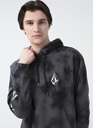 Volcom Kapüşon Yaka Siyah Erkek Sweatshırt Volcom Iconic Stone Plus Po Blk Swe