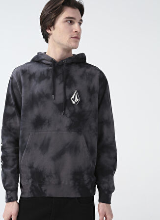 Volcom Kapüşon Yaka Siyah Erkek Sweatshırt Volcom Iconic Stone Plus Po Blk Swe