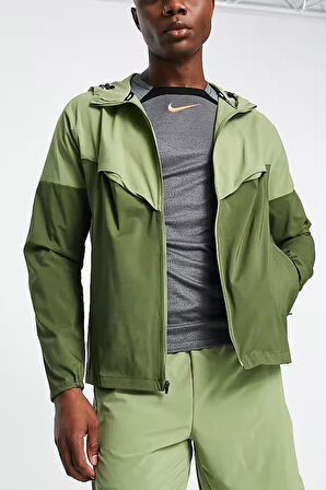 Nike Windrunner Running Recoverable Packable Full-Zip Hoodie Yeşil Erkek Ceket