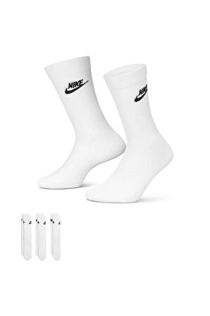 U Nk Nsw Everyday Essential Cr Unisex Beyaz Günlük Stil Çorap DX5025-100