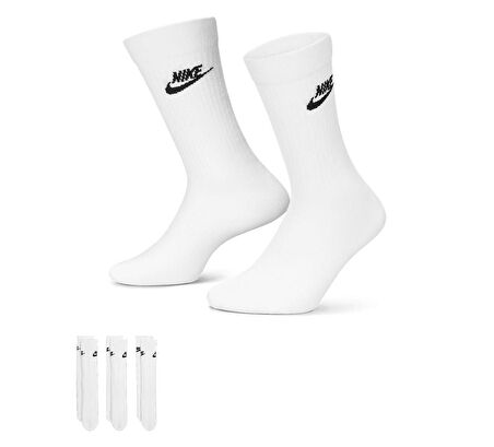 Nike U NK NSW EVERYDAY ESSENTIAL CR BEYAZ Unisex Çorap