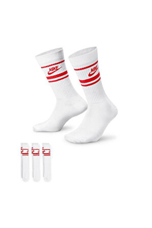 Nıke Unisex DX5089-102 Beyaz 3'lü Çorap