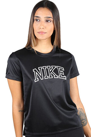 Nike Dri-Fit Swoosh Graphic Running Short-Sleeve Siyah Kadın Tişört