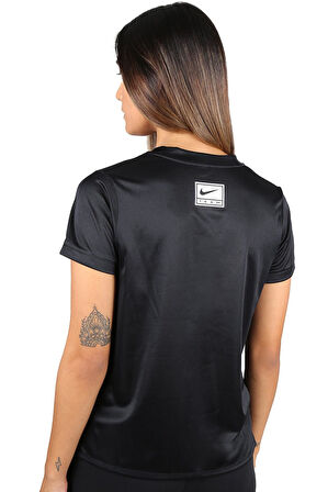 Nike Dri-Fit Swoosh Graphic Running Short-Sleeve Siyah Kadın Tişört
