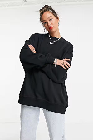 Nike Sportswear Phoenix Fleece Oversize Kesim Siyah Kadın Sweatshirt