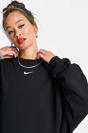 Nike Sportswear Phoenix Fleece Oversize Kesim Siyah Kadın Sweatshirt