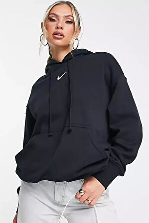 Nike Sportswear Phoenix Fleece Oversize Kesim Kadın Siyah Sweatshrit