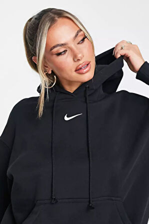 Nike Sportswear Phoenix Fleece Oversize Kesim Kadın Siyah Sweatshrit