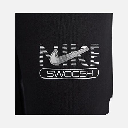 Nike Sportswear Swoosh High-Waist Fleece Siyah Kadın Uzun Düz Eşofman Altı DR5615-010 