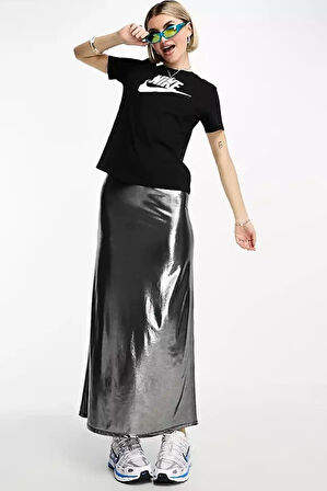 Nike Essantial Icon Futura Standart Kesim Siyah Kadın Spor Tişört 