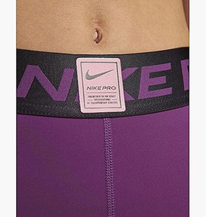 Nike Pro yüksek belli mor bayan tayt 