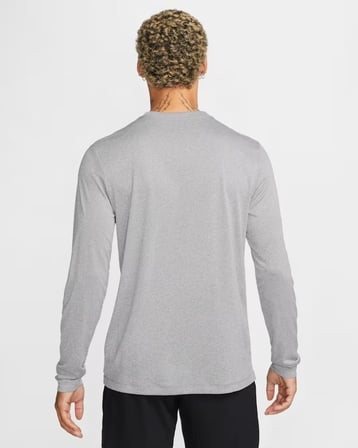 Nike Dri-FIT Legend DX0993-063 Erkek Uzun Kollu Tişört - Tumbled Grey
