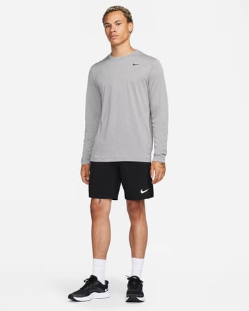 Nike Dri-FIT Legend DX0993-063 Erkek Uzun Kollu Tişört - Tumbled Grey