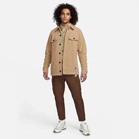 Nike Oduncu Gömlek Sportswear Sport Utility Sherpa Full-Length Button Erkek Kahverengi Ceket OVERSİZE GENİŞ KALIP NORMAL BEDENİNİZDEN BİR BEDEN KÜÇÜK TERCİH EDİNİZ DZ5437-258