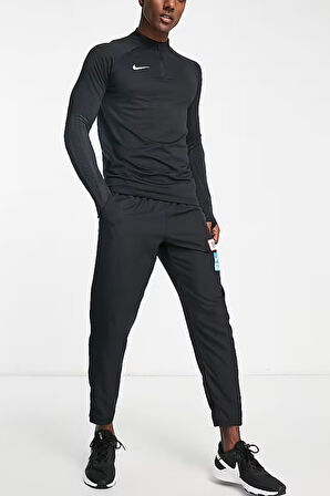 Nike Dri-Fit Strike Dar Kesim Erkek Siyah Antrenman Üstü
