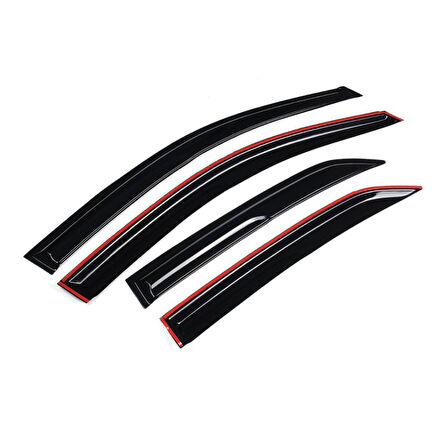 Dacia Lodgy 2012-2022 Uyumlu Mugen Cam Rüzgarlığı Seti Piano Black 4'lü İthal Parlak Siyah