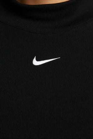 Nike Sportswear Ribbed Mock-Neck Long Kadın Uzun Kollu Yarım Balıkçı Yaka Siyah Tişört 