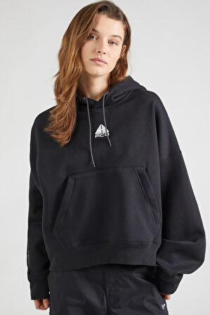 Nike ACG Therma Fit Fleece Hoodie Oversize Kesim Siyah KAdın Sweatshirt