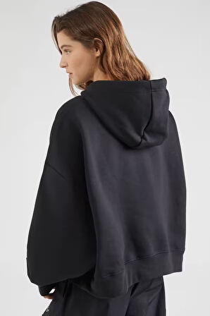 Nike ACG Therma Fit Fleece Hoodie Oversize Kesim Siyah KAdın Sweatshirt