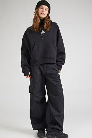 Nike ACG Therma Fit Fleece Hoodie Oversize Kesim Siyah KAdın Sweatshirt