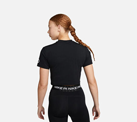 Nike Pro Dri-Fit Cropped Graphic Training Short-Sleeve Kadın Tişört-DX0078-010