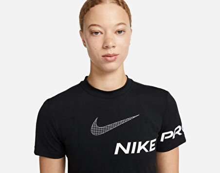 Nike Pro Dri-Fit Cropped Graphic Training Short-Sleeve Kadın Tişört-DX0078-010