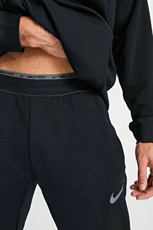 Nike Pro Dri-Fit Fleece Fitness Training Erkek Siyah Eşofman Altı