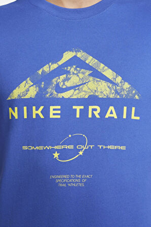 Nike Dri-Fit Running Trail Mavi Erkek Spor Tişört