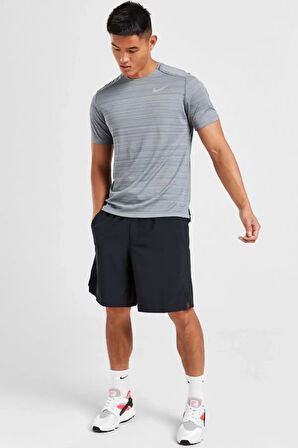 Nike Dri-Fit Miller Standart Kesim Gri Erkek Spor Tişört