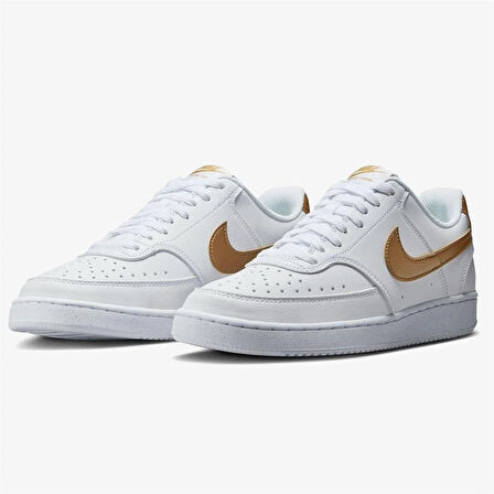 Nike Court Vision Lo Nn Kadın Sneaker Ayakkabı BEYAZ ALTIN