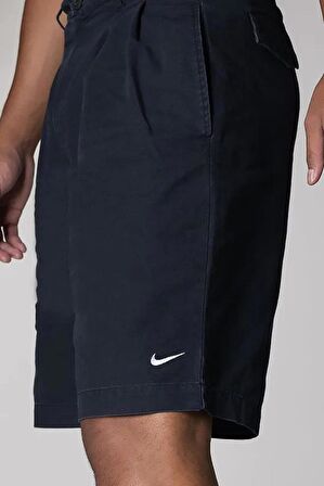 Nike Sportswear Life Pleated Chino Bol Kesim Siyah Erkek Kanvas Şort