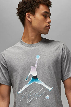Nike Air Jordan MJ Brand Graphic Crew Erkek Gri Spor Tişört 