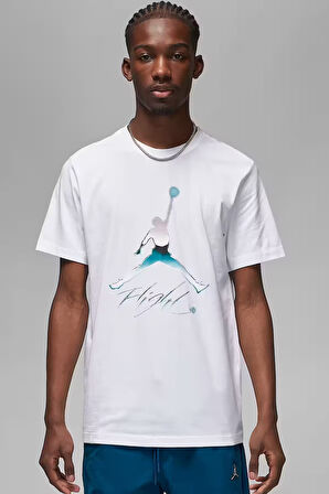 Nike Air Jordan MJ Brand Graphic Crew Erkek Beyaz Spor Tişört 