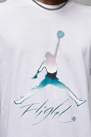 Nike Air Jordan MJ Brand Graphic Crew Erkek Beyaz Spor Tişört 