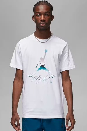 Nike Air Jordan MJ Brand Graphic Crew Erkek Beyaz Spor Tişört 