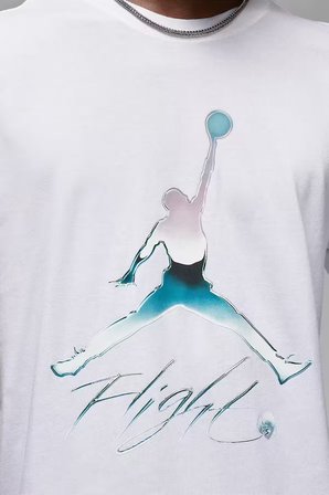 Nike Air Jordan MJ Brand Graphic Crew Erkek Beyaz Spor Tişört 