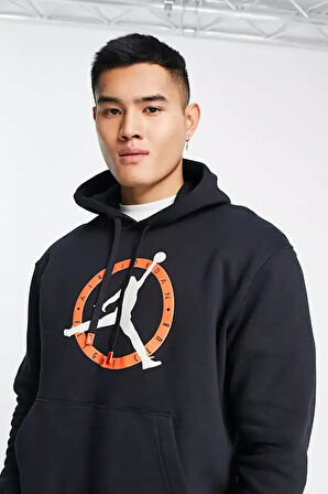 Nike Jordan Flight MVP Graphic Fleece Pullover Hoodie Erkek Siyah Sweatshirt