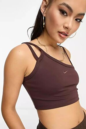 Nike Sportswear Everyday Modern Crop Kesim Kadın Kahverengi Atlet 