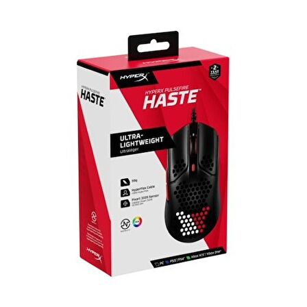 HyperX Pulsefire Haste Optik Oyuncu Mouse Siyah - Kırmızı