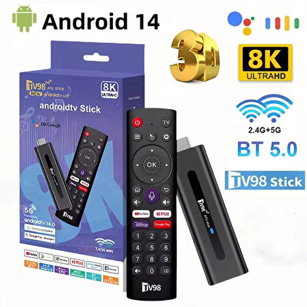 Tv98 TvBox Android 14 8K 3D