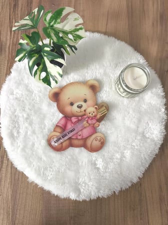Pamuğum Atelier Pembe Ayıcık Kartlı 10 ml Sprey Pembe Kolonya Doğum, Doğum Günü Hediyeliği (15 Adet)