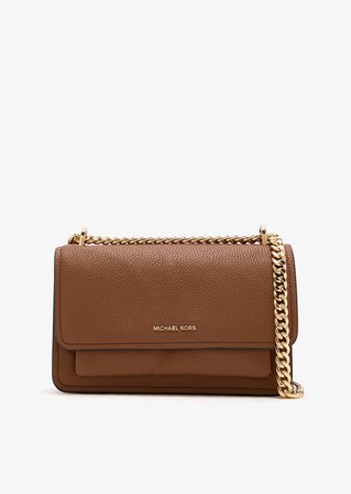 Michael Kors Kadın Marka Logolu Gold Askı Detaylı %100 Deri Şık Görünüşlü Günlük Kullanıma Uygun Kahverengi Omuz Çantası 30T4GC7L3T 230