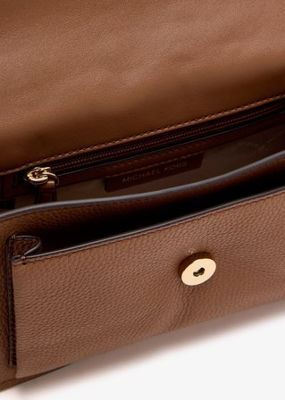 Michael Kors Kadın Marka Logolu Gold Askı Detaylı %100 Deri Şık Görünüşlü Günlük Kullanıma Uygun Kahverengi Omuz Çantası 30T4GC7L3T 230