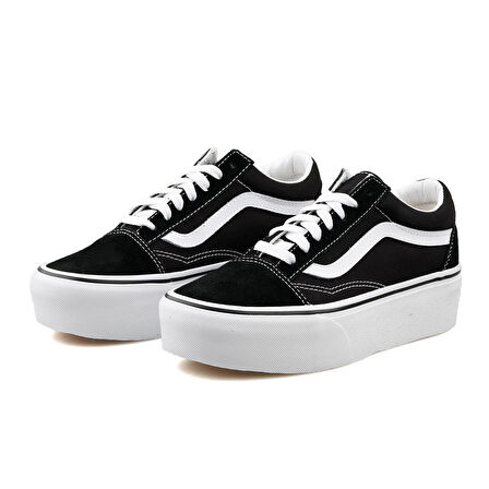 Kadın Keten Ayakkabı VN0A7Q5M6BT1 Vans UA Old Skool Stackform Black/True White